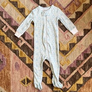 Lila & Hayes NWOT 0-3 Months Parker Zippered Footie Pajamas Blue Sandcastle